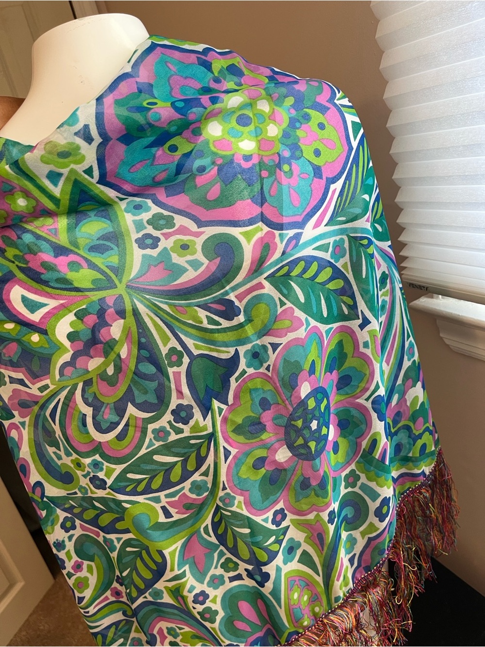 Women’s Floral Swim Sarong in Teal, Green & Pink
